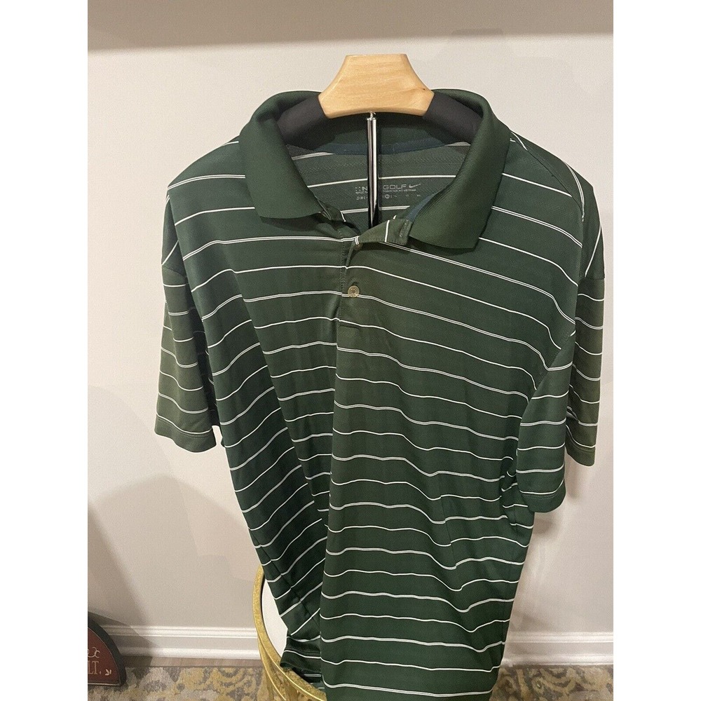 Nike Dri-Fit‎ Shirt Mens XL Green Striped #126